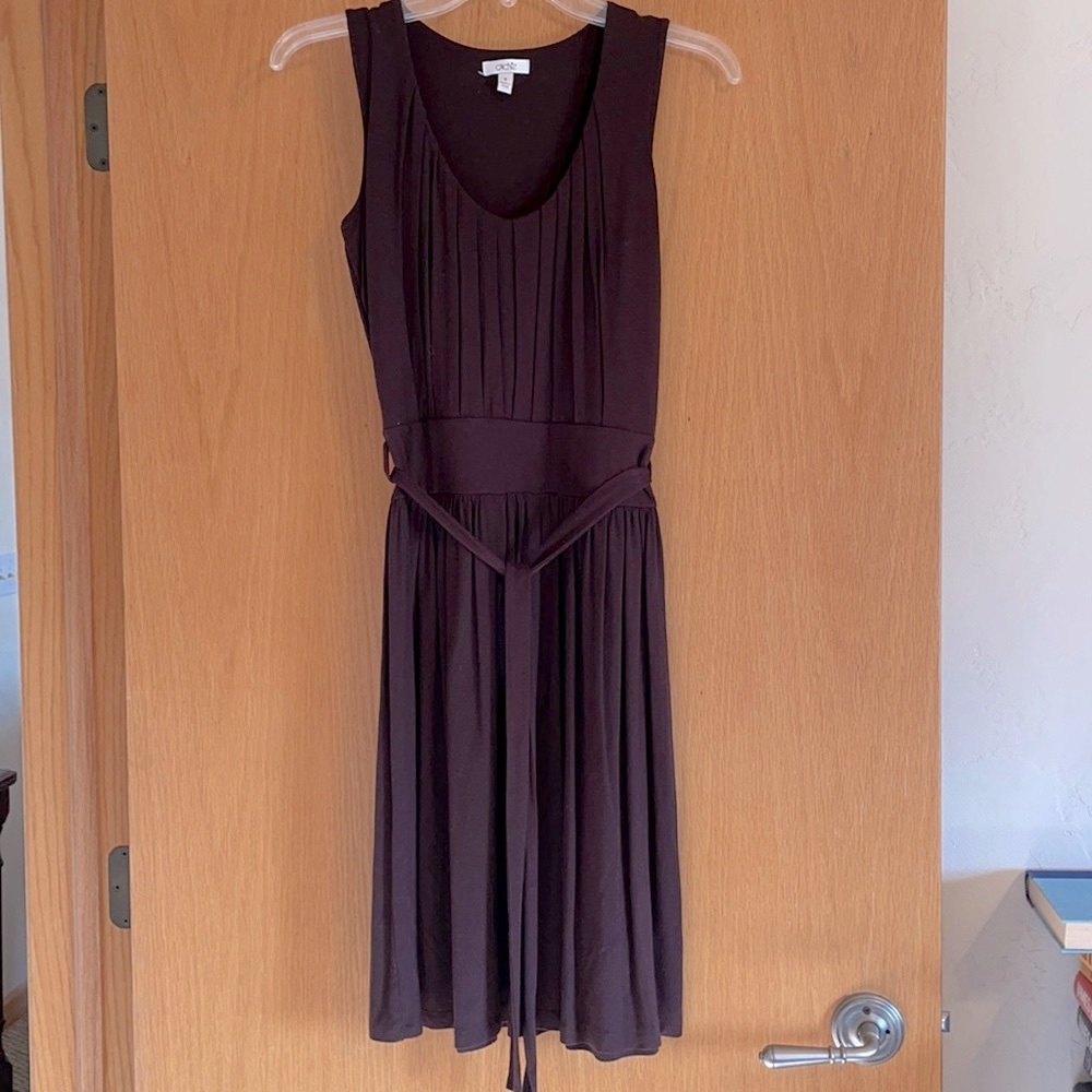 Cache Brown Pleated Dress